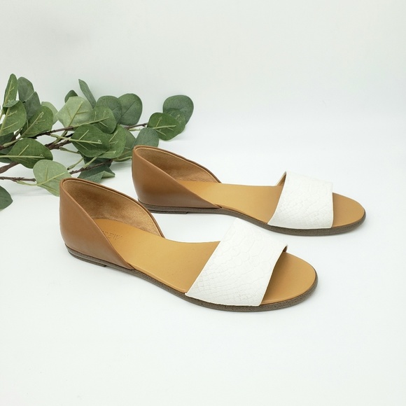 J. Crew Shoes - PRICE ⬇️ [J Crew] Slide Flats White & Brown